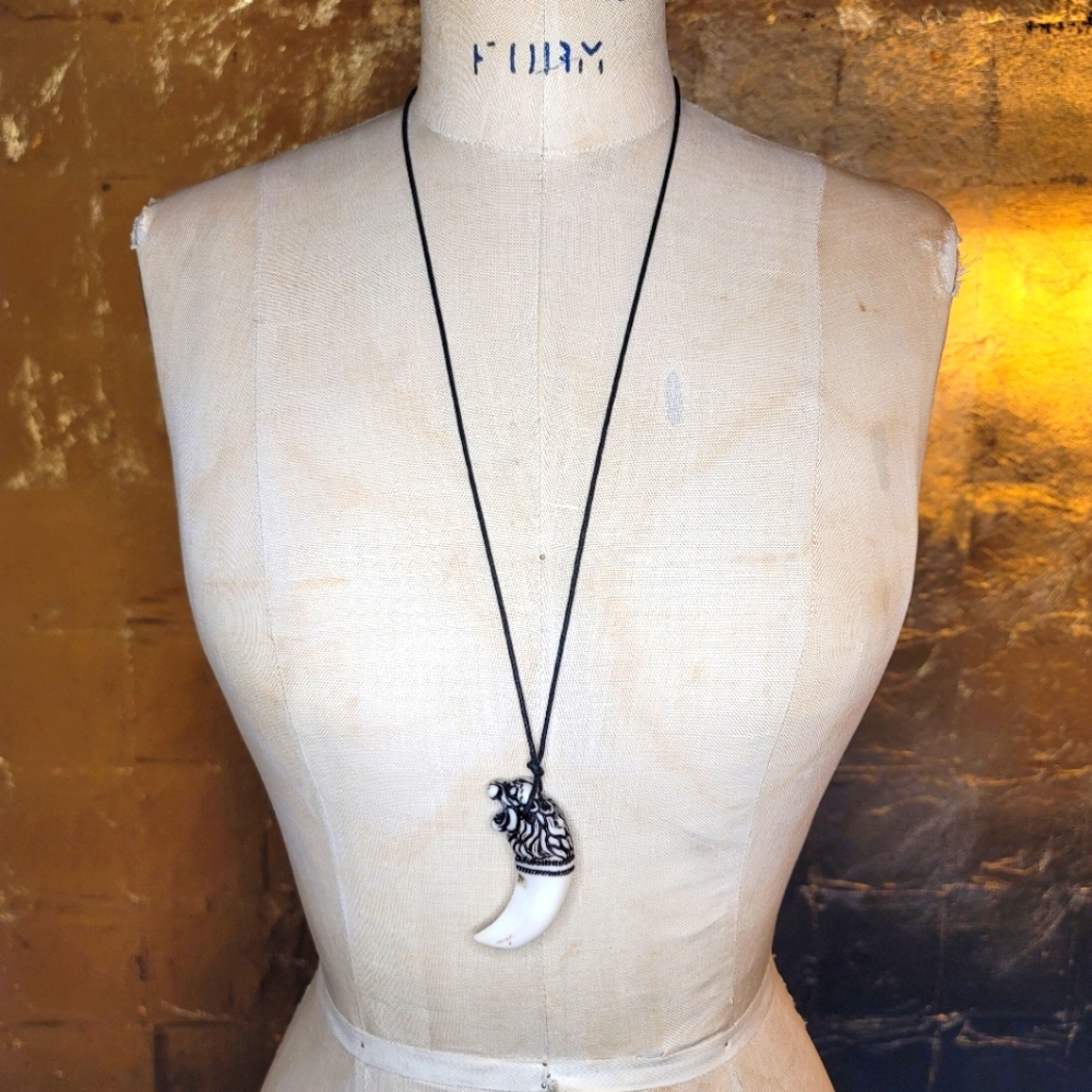 Carved Tooth Necklace